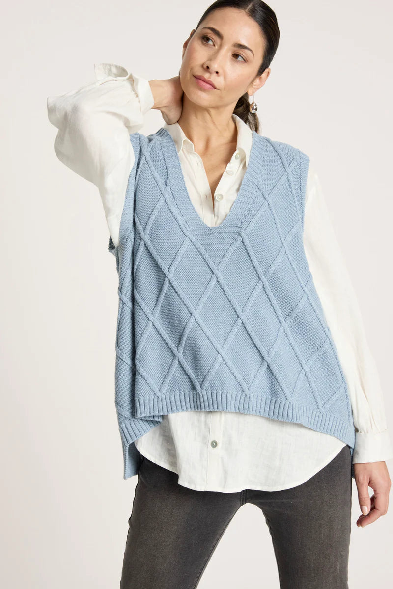 LIORA KNIT VEST LAKE