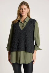 LIORA KNIT VEST CHARCOAL