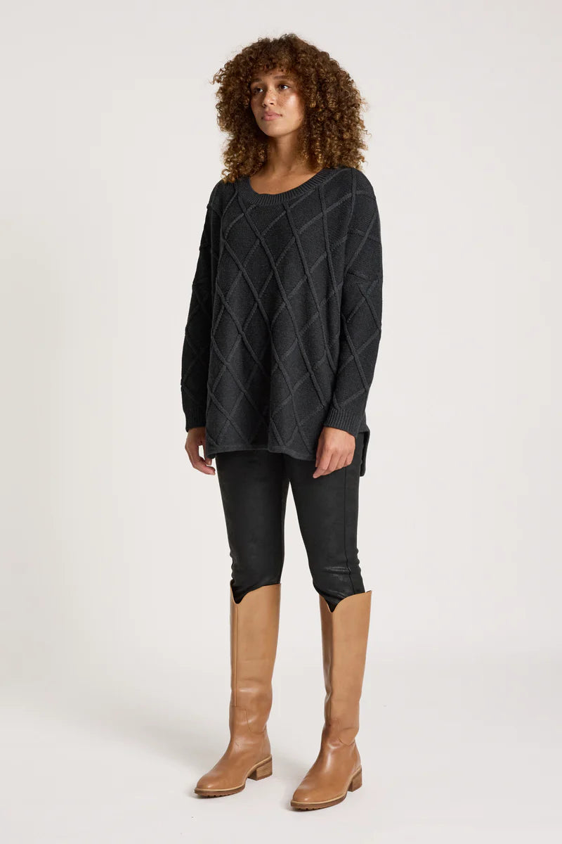 LIORA RELAXED JUMPER CHARCOAL