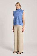 ZARDA KNIT VEST LAKE