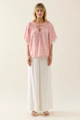 ESTHER SHIRRED TOP PINK