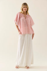 ESTHER SHIRRED TOP PINK
