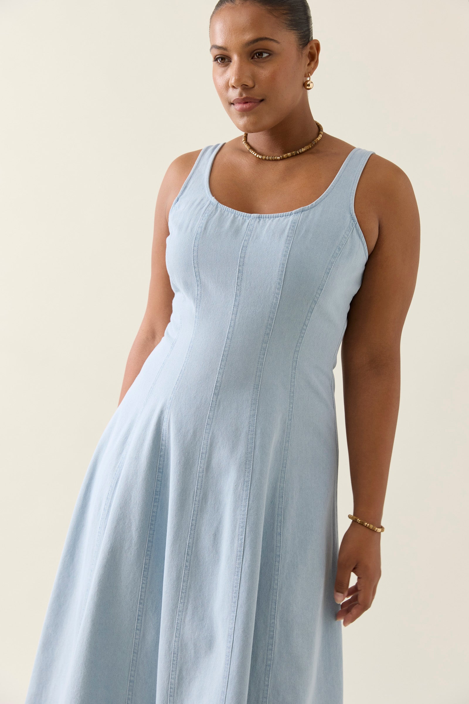 SOFIE DENIM TANK DRESS SKY