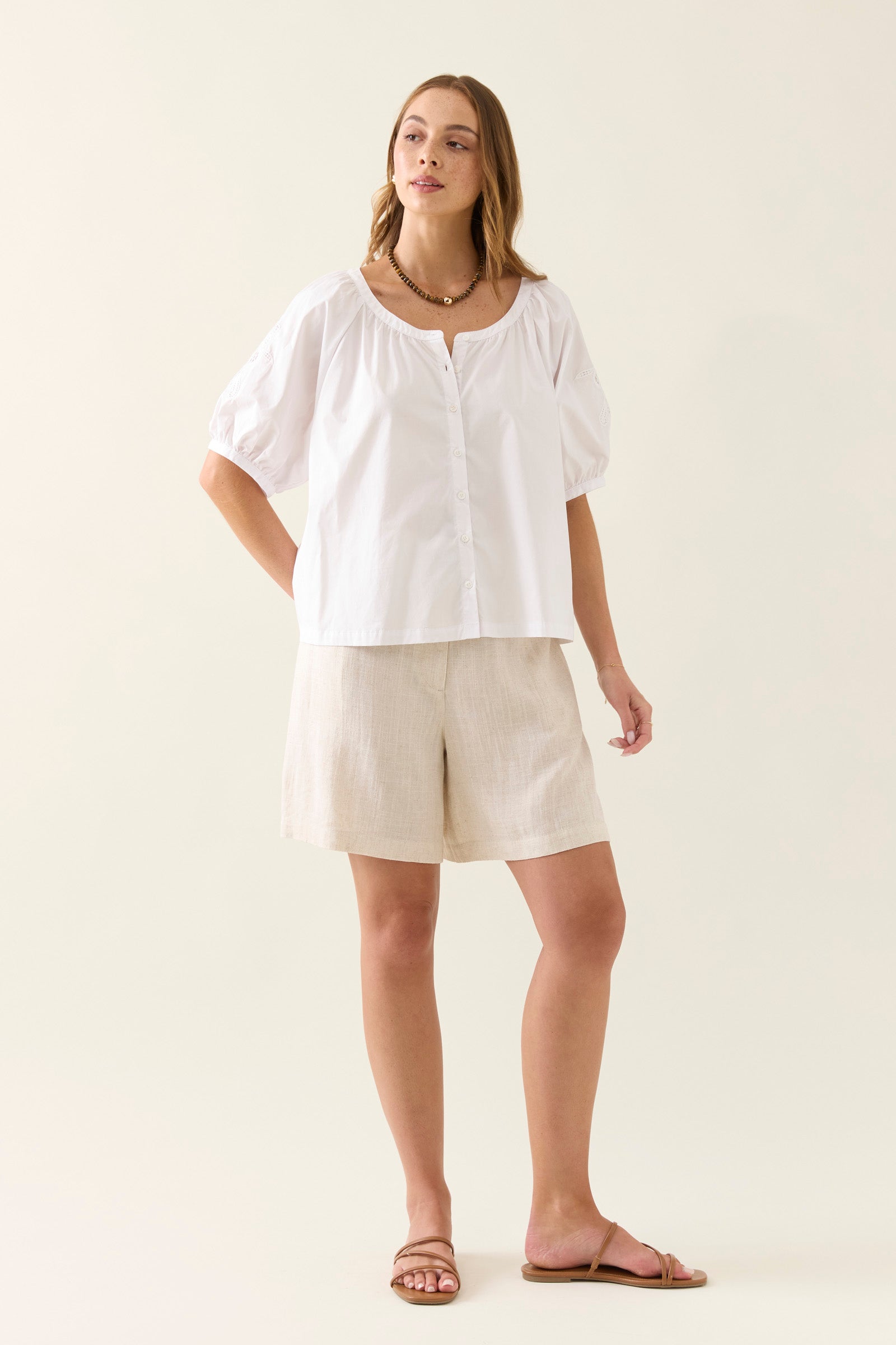 NILSA BUTTON TOP LOTUS