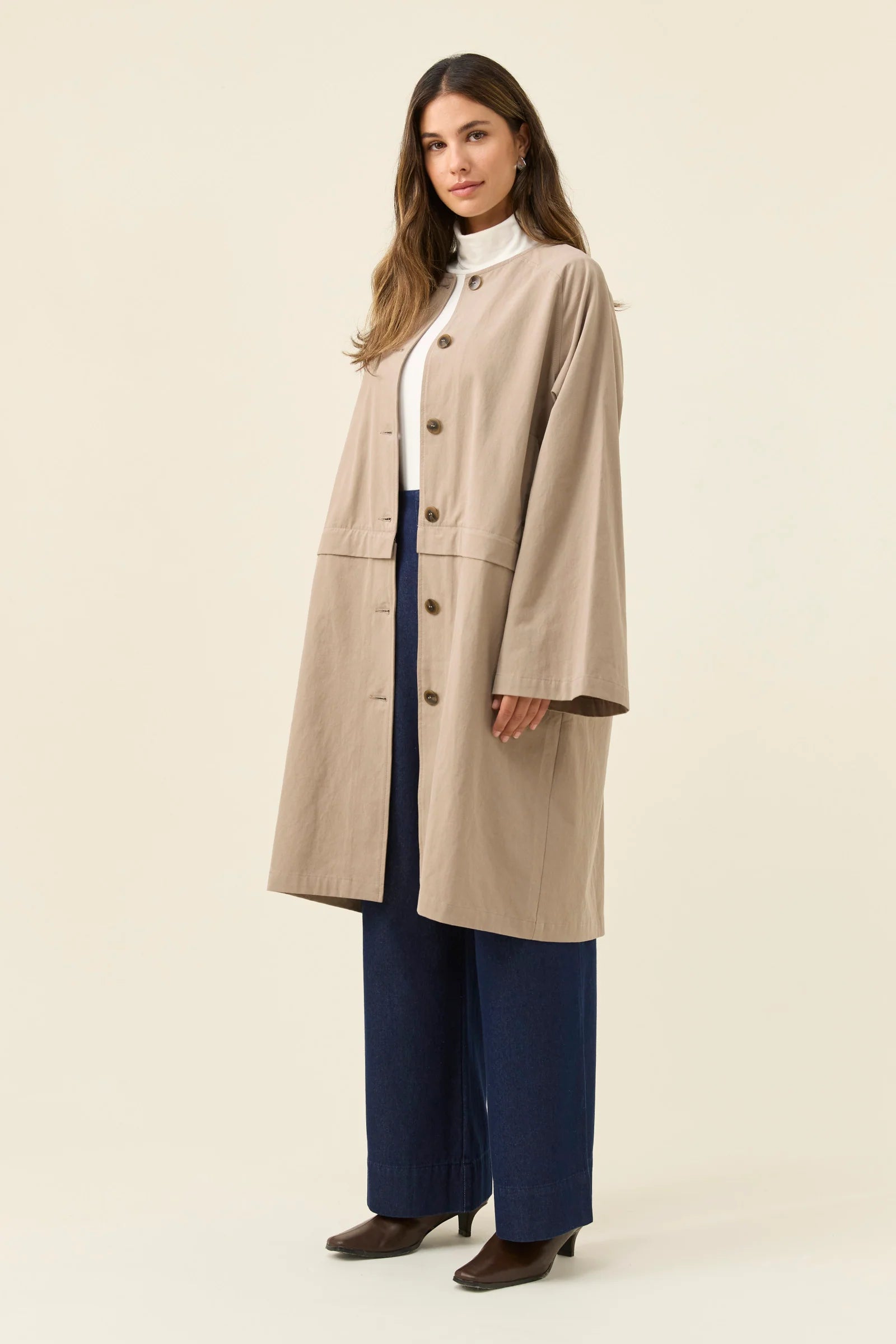 FARIDA CONVERTIBLE COAT STONE