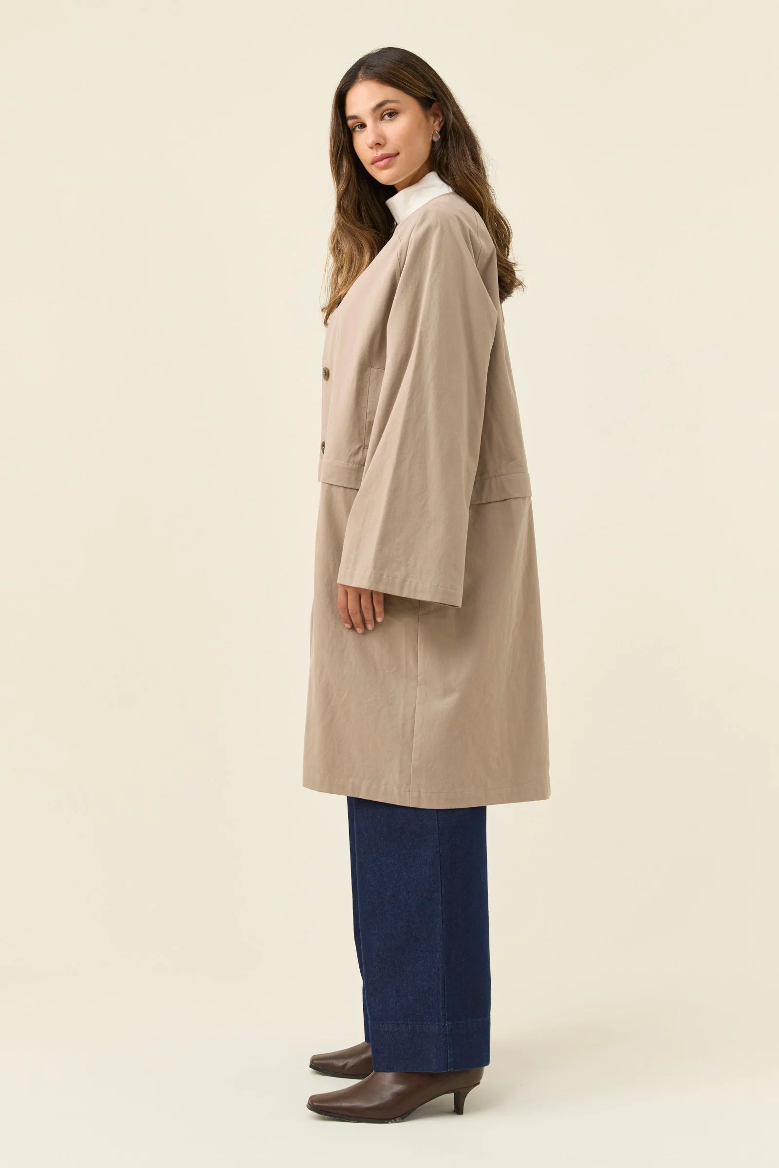 FARIDA CONVERTIBLE COAT STONE
