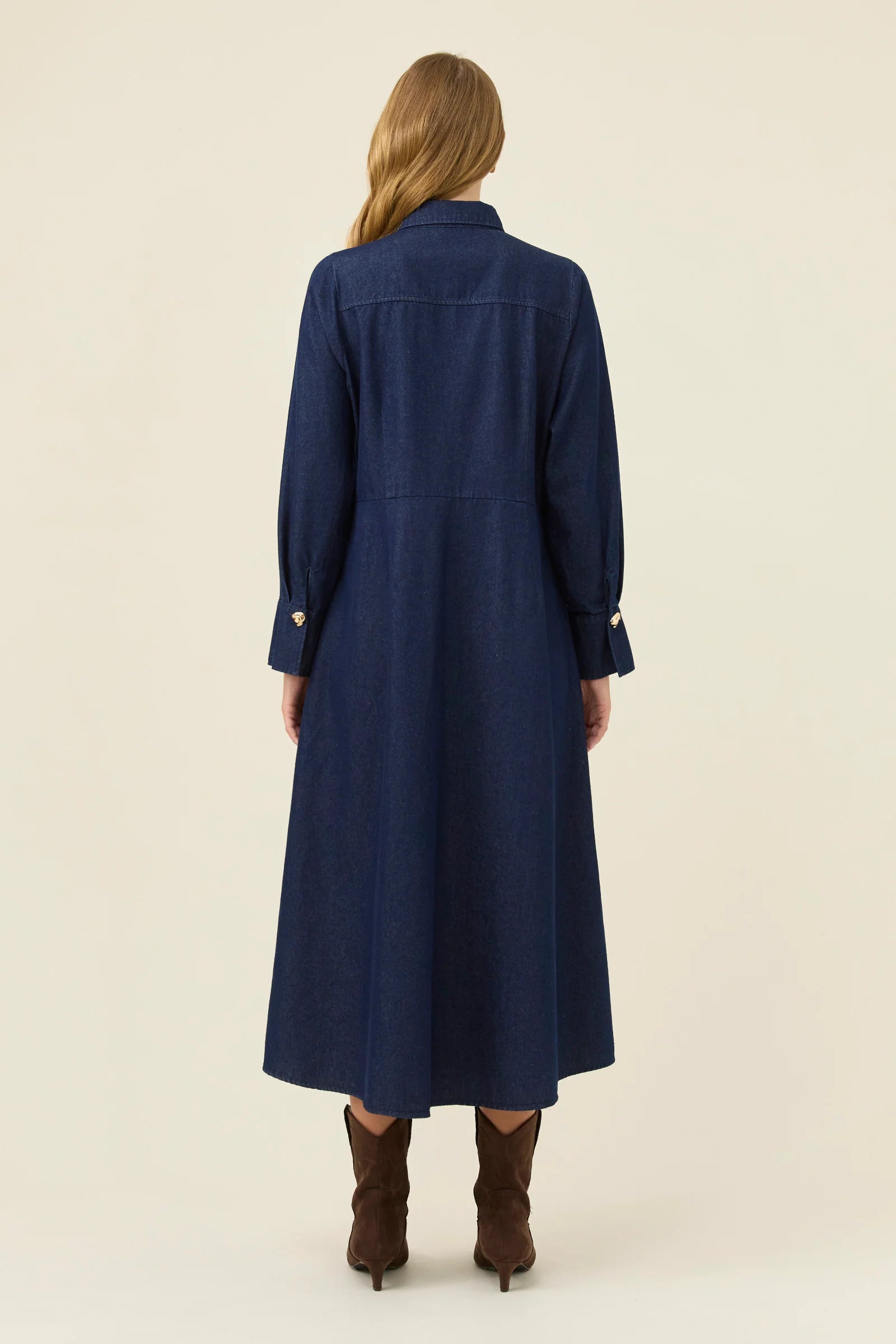 SLOANE DENIM MAXI DRESS INDIGO