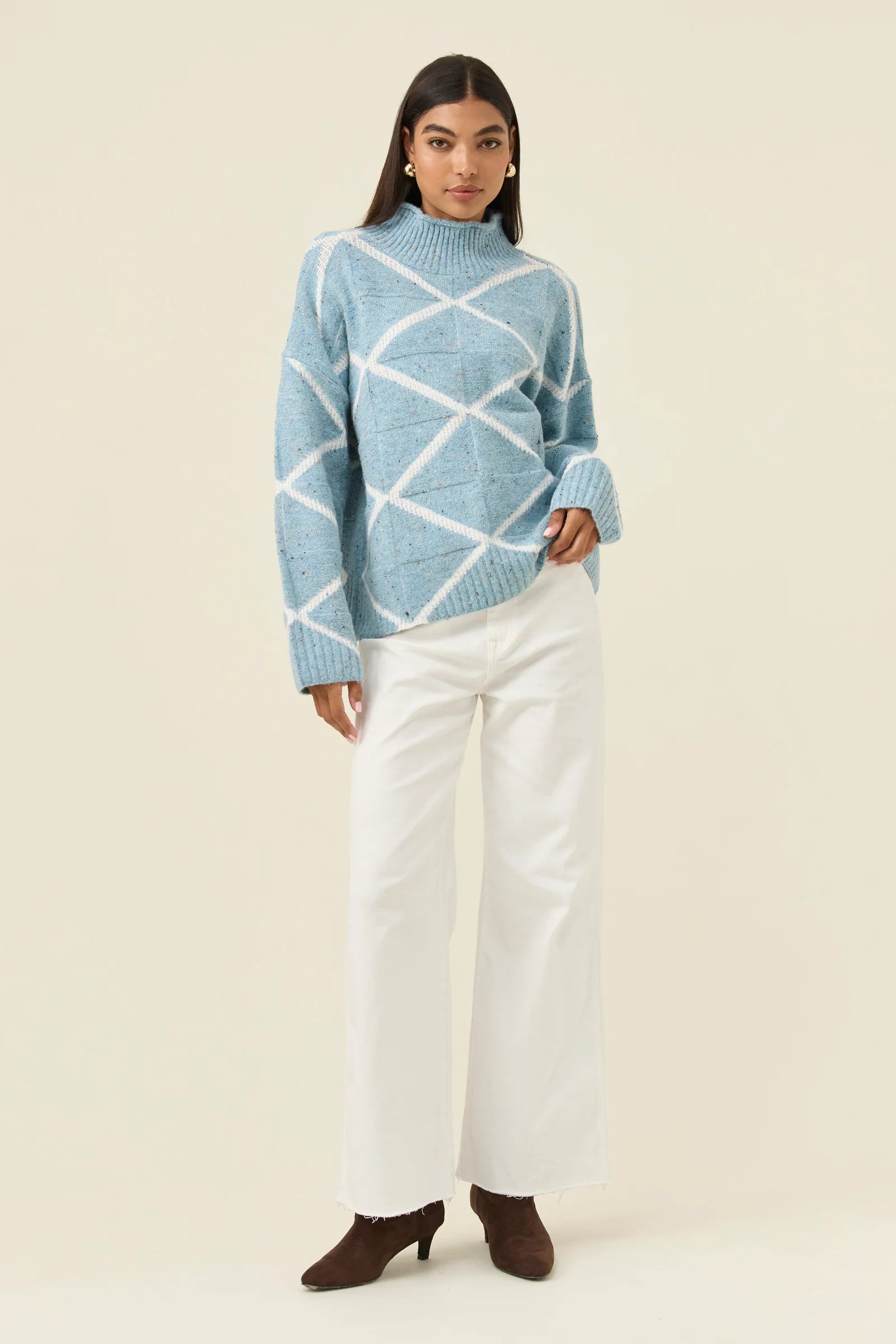 MCKENNA DIAMOND JUMPER ICE BLUE