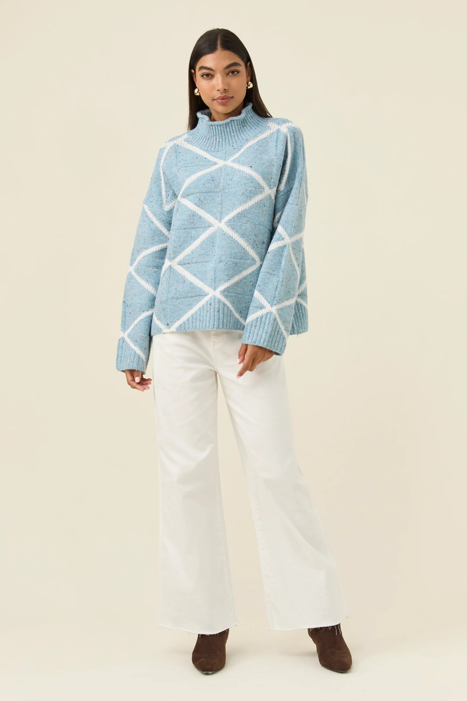 MCKENNA DIAMOND JUMPER ICE BLUE