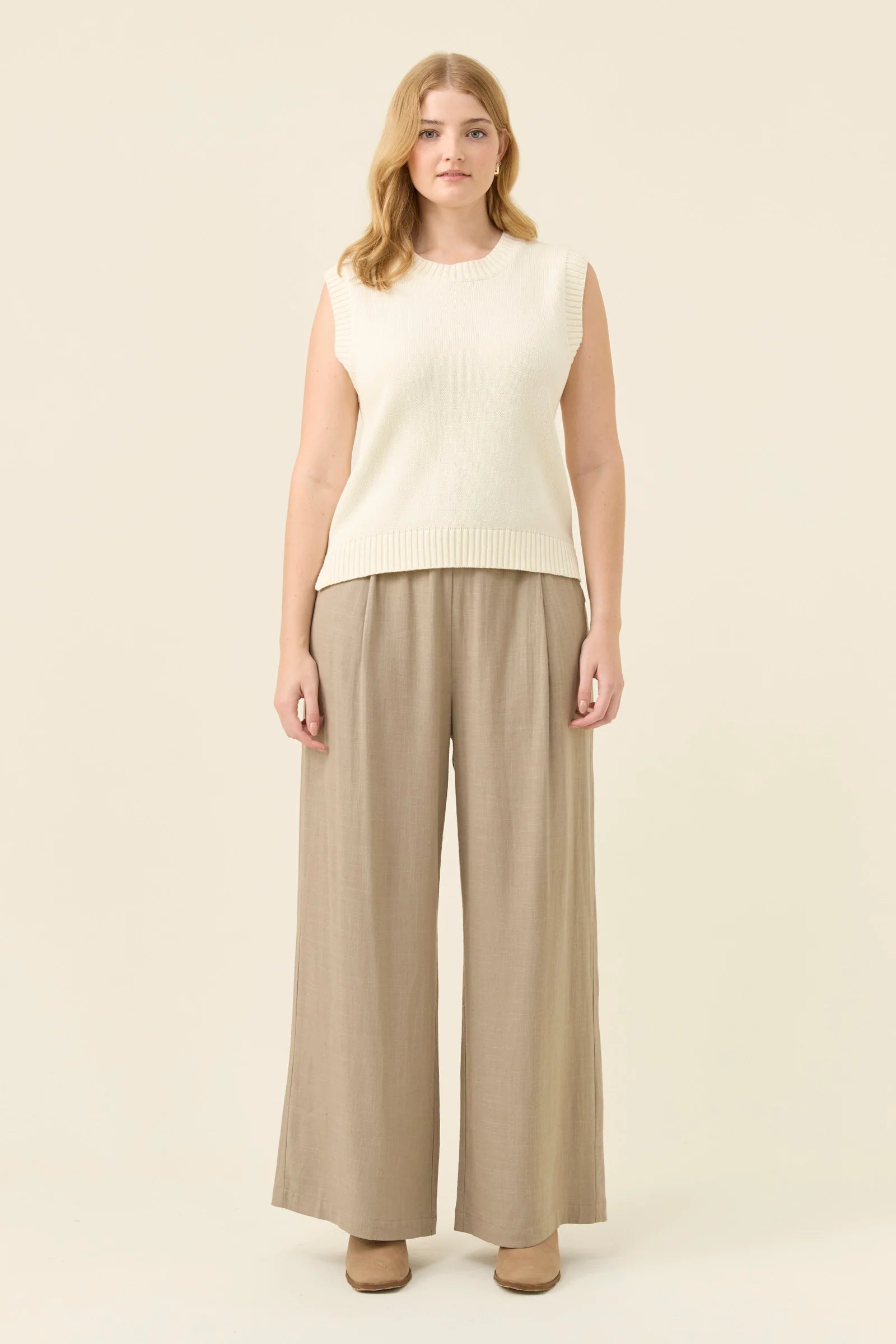 DARBY KNIT VEST IVORY