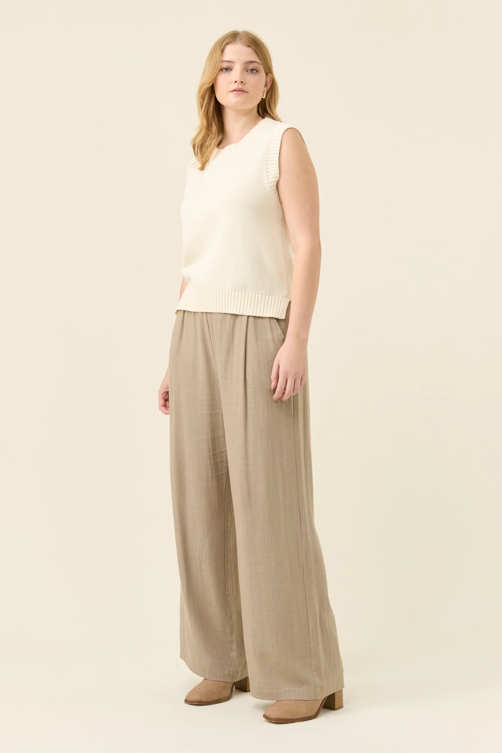 DARBY KNIT VEST IVORY