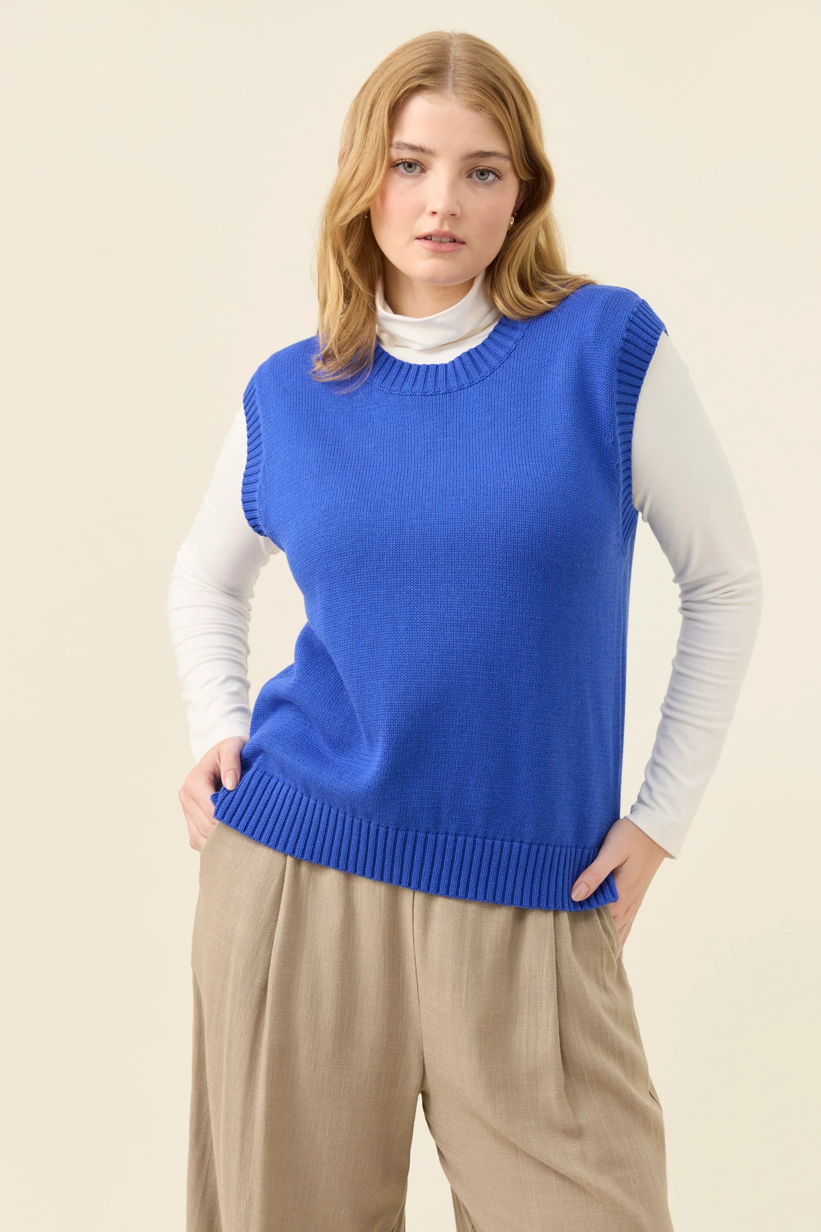 DARBY KNIT VEST COBALT