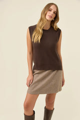 DARBY KNIT VEST CHOCOLATE