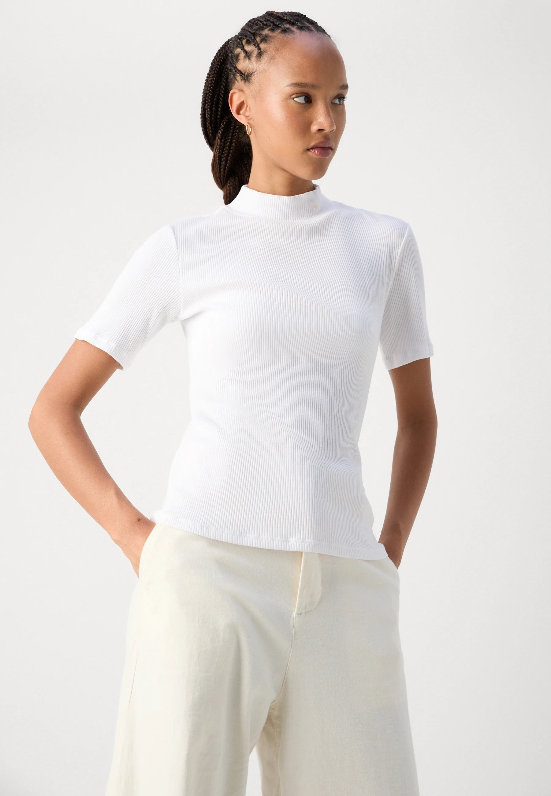 CORE MOCK RIB T-SHIRT WHITE