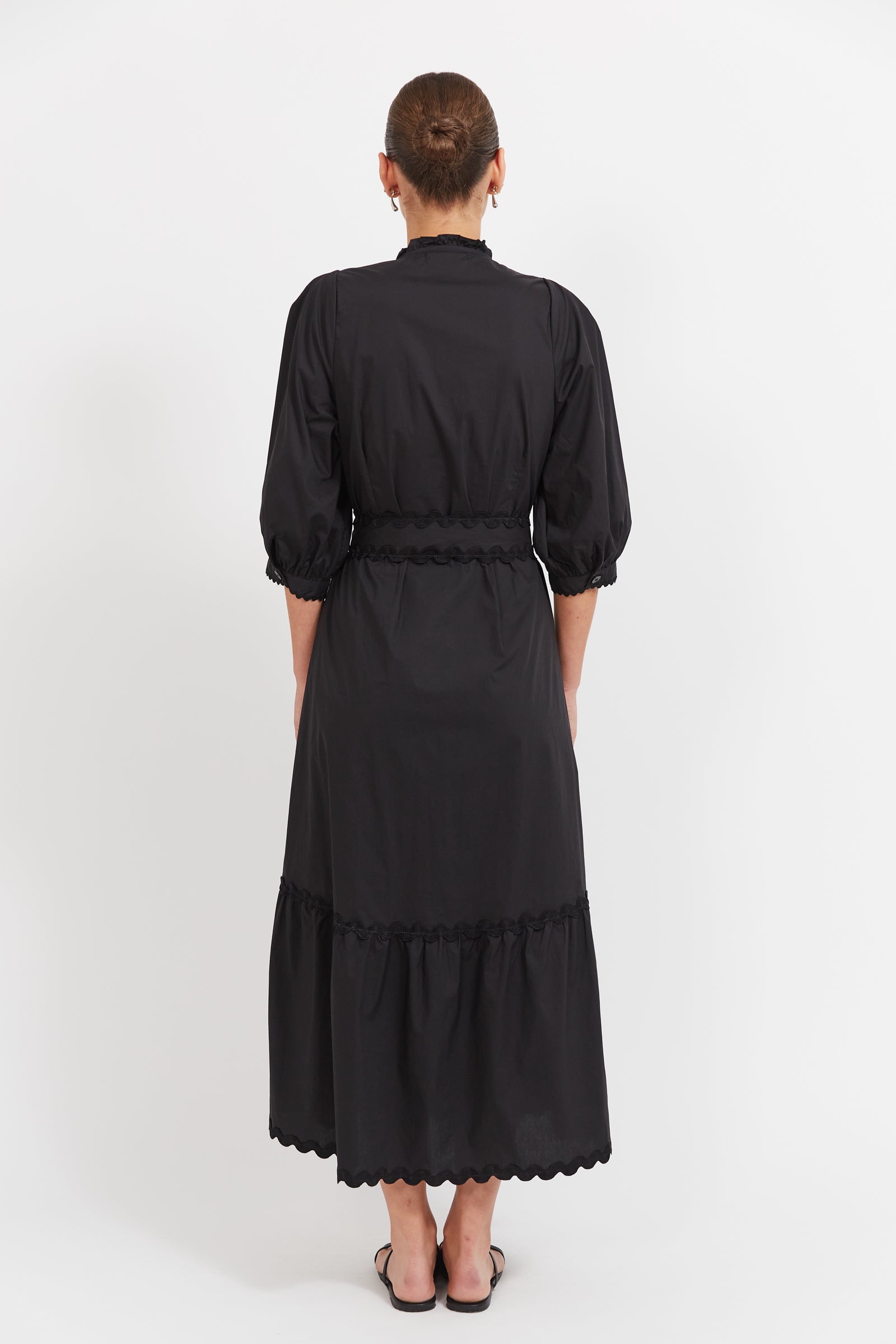 BRASILIA BUTTON MAXI DRESS BLACK