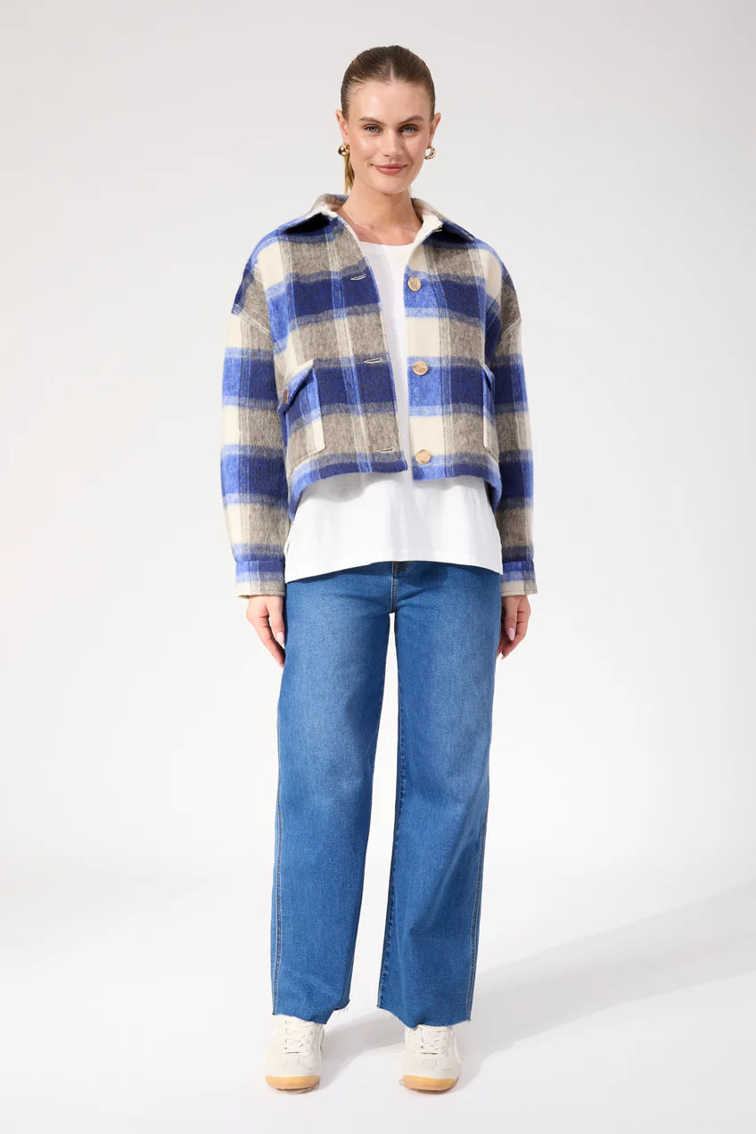 FARGO CROPPED JACKET BLUE