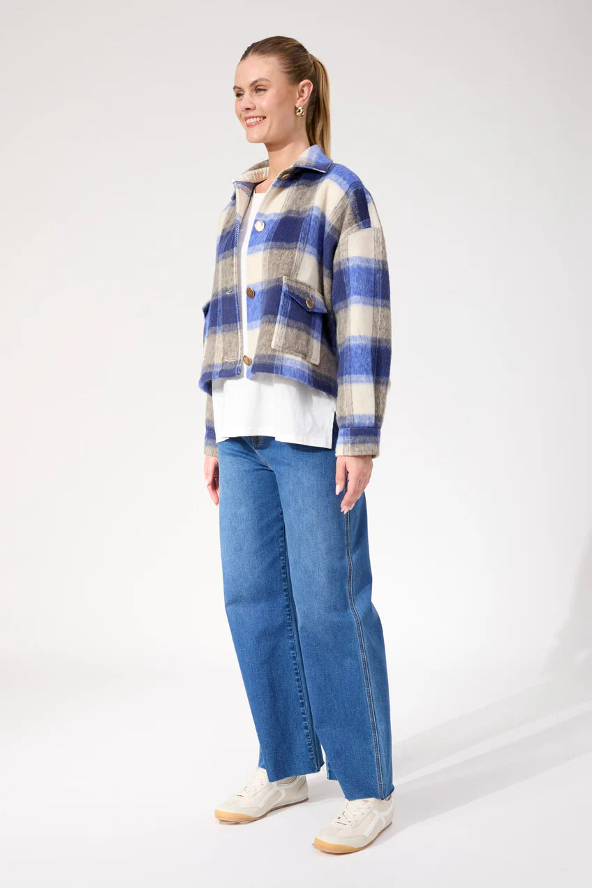 FARGO CROPPED JACKET BLUE