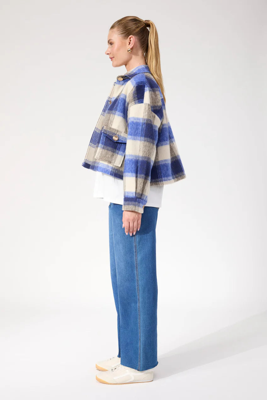FARGO CROPPED JACKET BLUE