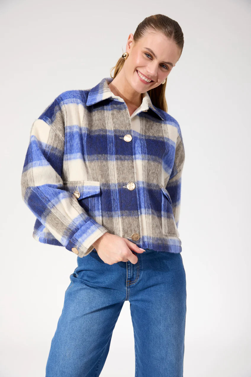 FARGO CROPPED JACKET BLUE