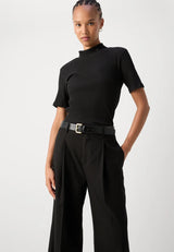 CORE MOCK RIB T-SHIRT BLACK