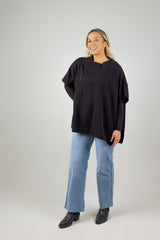 MASA KNIT PONCHO BLACK