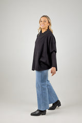 MASA KNIT PONCHO BLACK