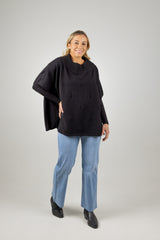 MASA KNIT PONCHO BLACK