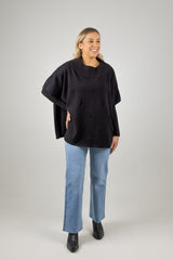 MASA KNIT PONCHO BLACK