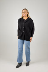 ESTEL HOOD KNIT BLACK