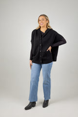 ESTEL HOOD KNIT BLACK
