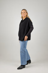 ESTEL HOOD KNIT BLACK