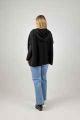 ESTEL HOOD KNIT BLACK