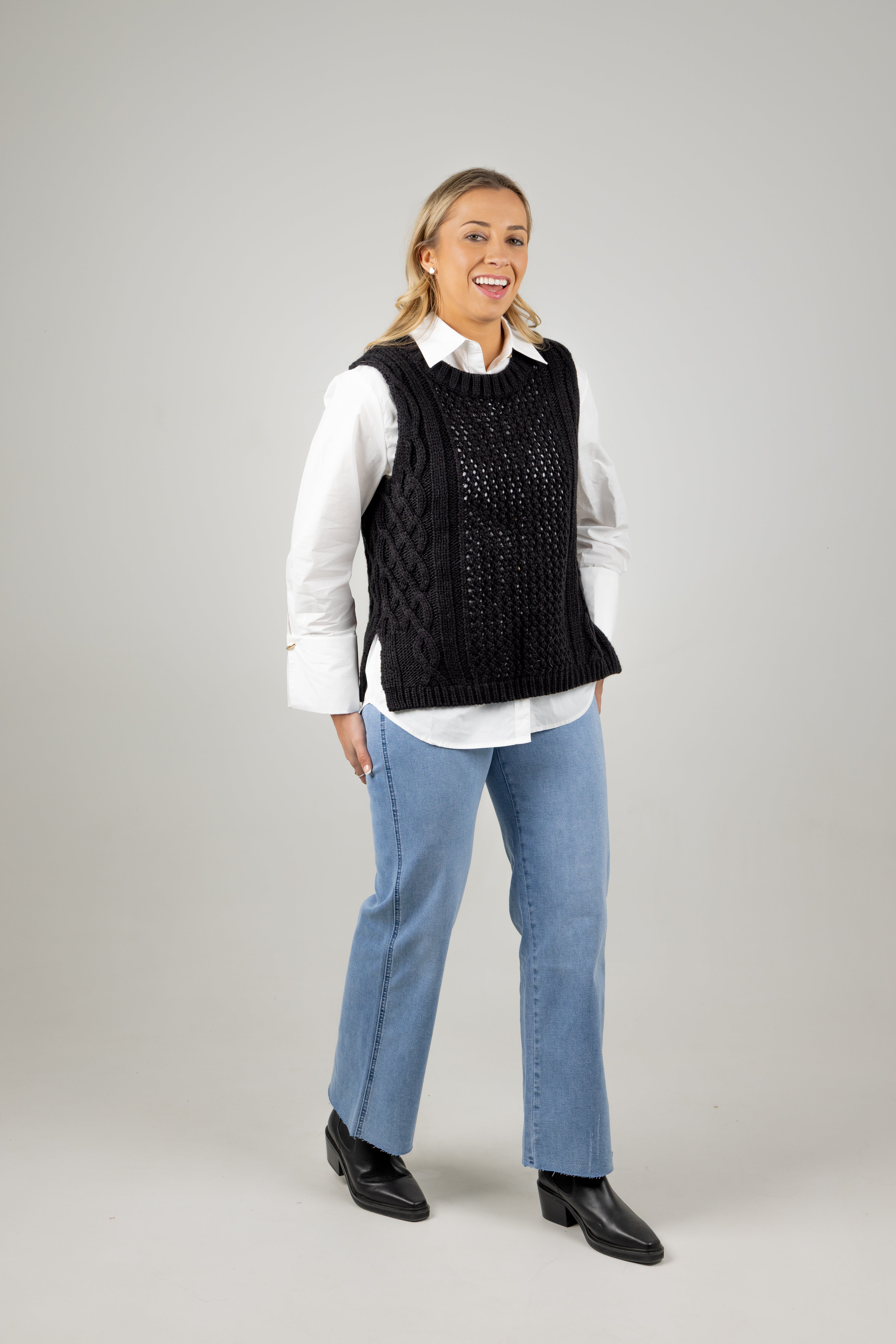 LUNA KNIT VEST ONYX