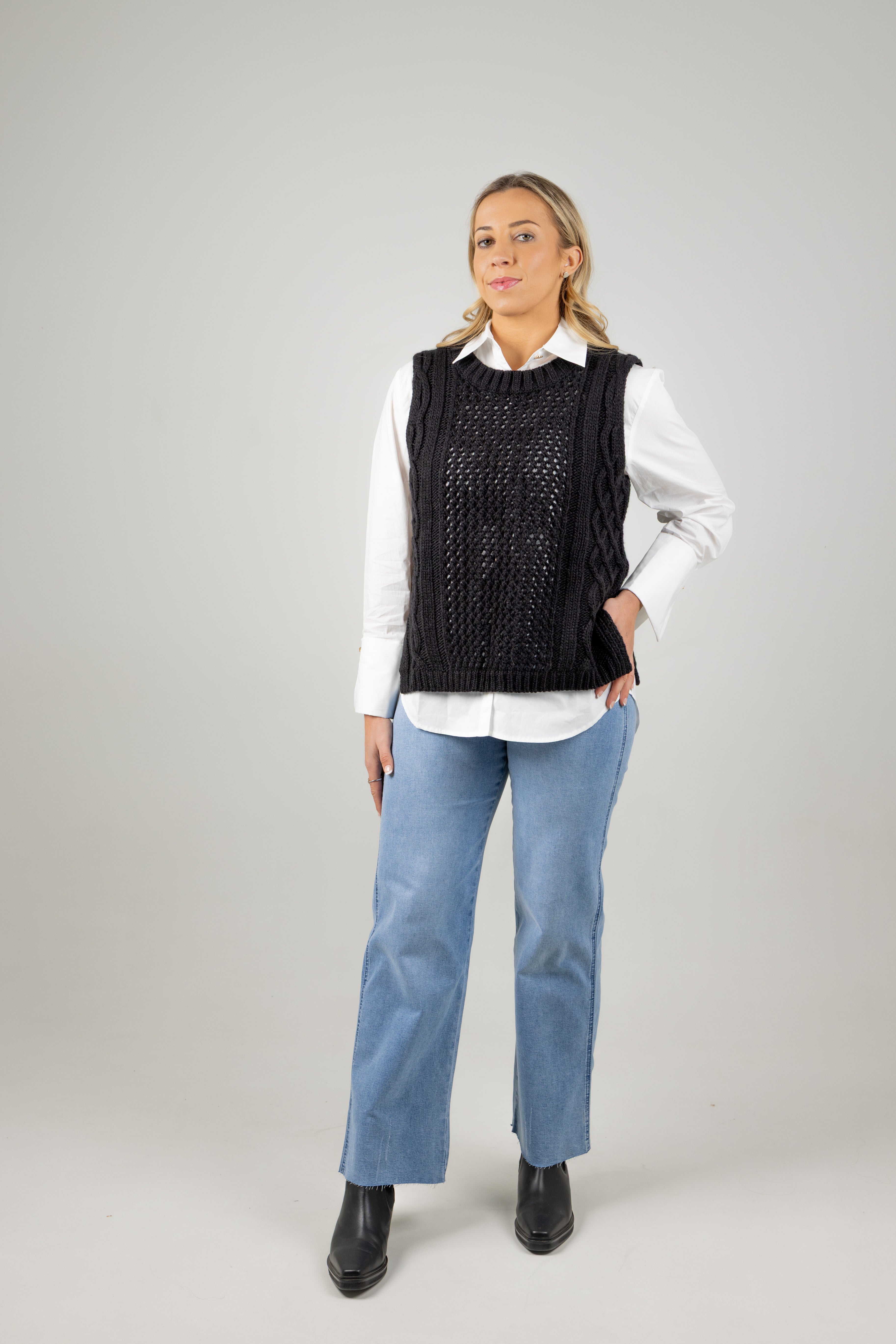 LUNA KNIT VEST ONYX