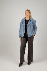 FREYA CROP TRENCH DENIM