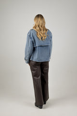 FREYA CROP TRENCH DENIM