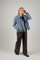 FREYA CROP TRENCH DENIM