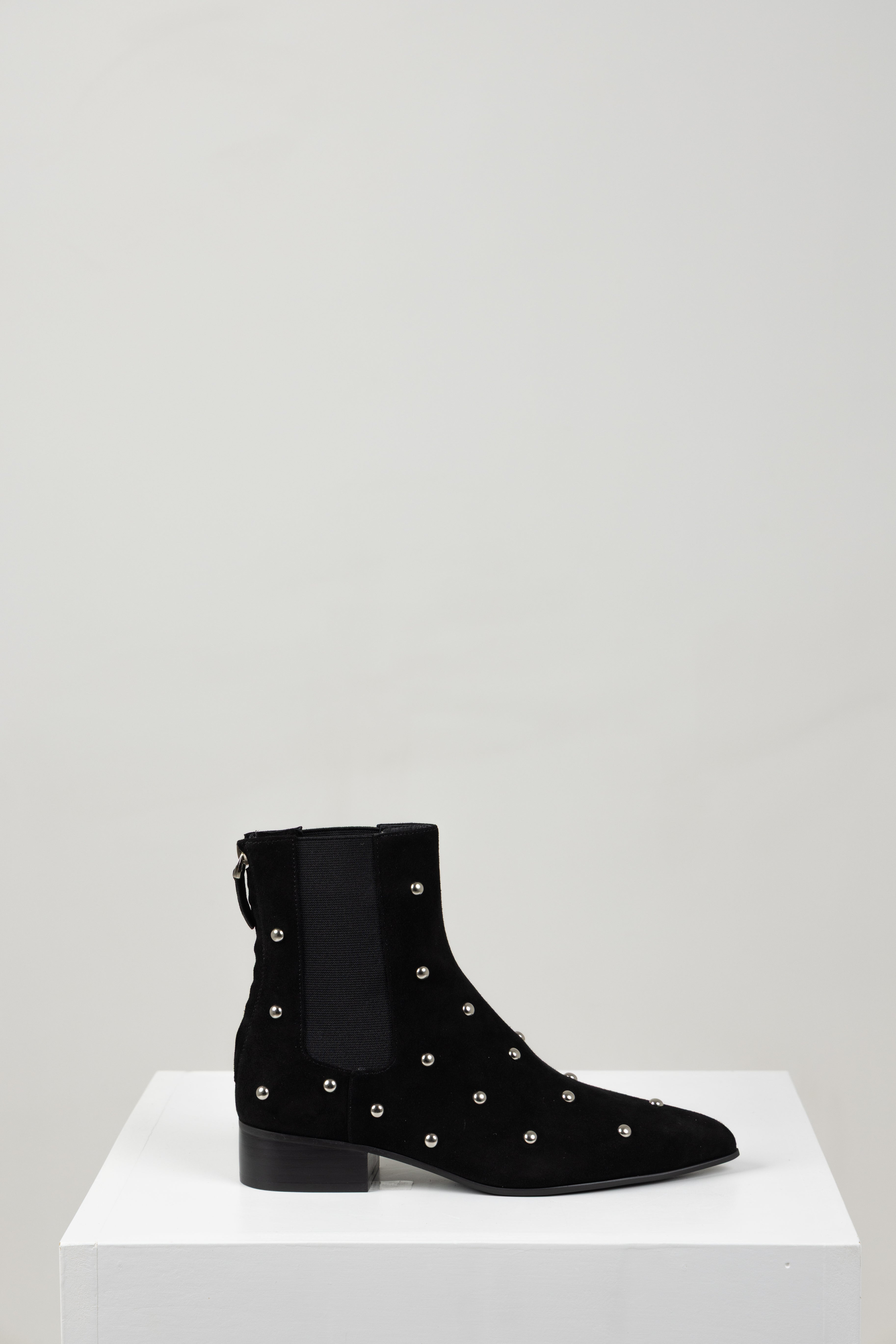 SARGO ANKLE STUDDED BOOT BLACK SUEDE