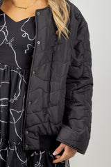 BECKY QUILTED JACKET BOW NOIR PRE ORDER