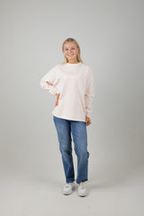 LOGO OVERSIZED SWEATER BARELY PINK