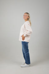 LOGO OVERSIZED SWEATER BARELY PINK