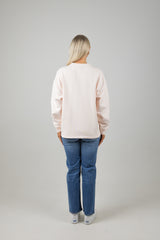 LOGO OVERSIZED SWEATER BARELY PINK