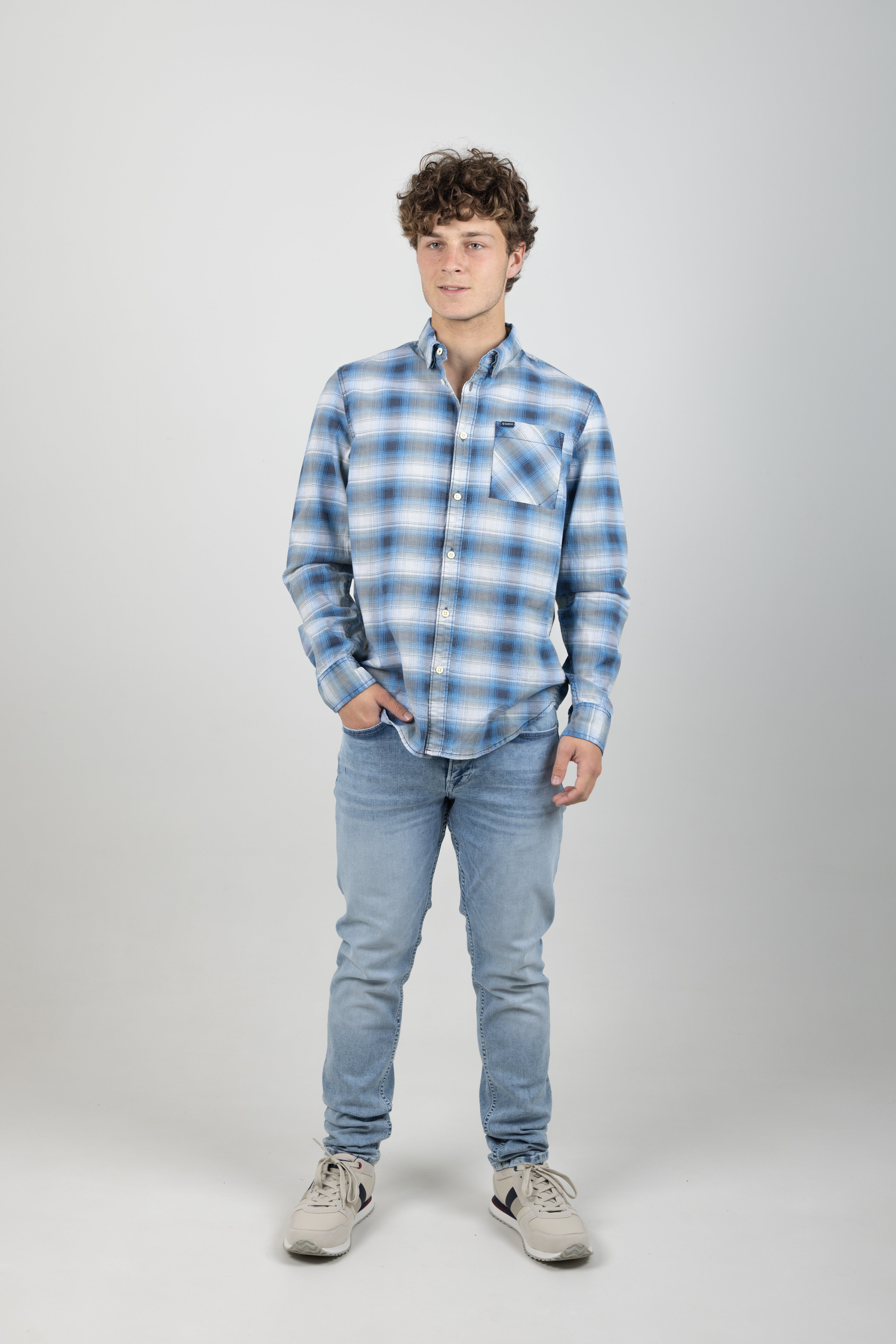 CHECKED SHIRT LAGOON BLUE