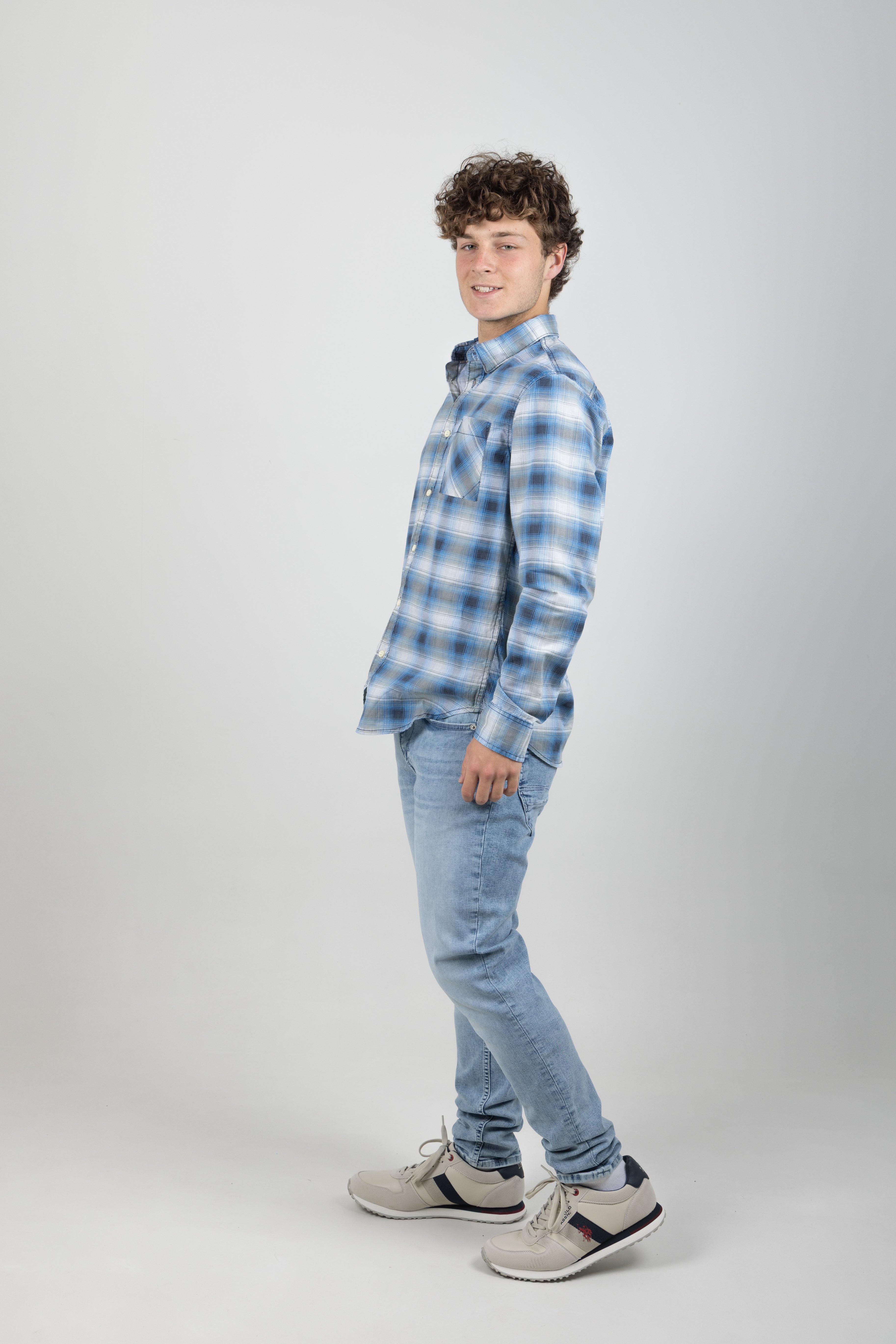 CHECKED SHIRT LAGOON BLUE