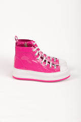 GAMBIA SNEAKER HOT PINK PATENT LEATHER