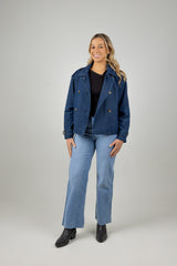 FREYA CROP TRENCH INDIGO