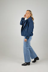 FREYA CROP TRENCH INDIGO