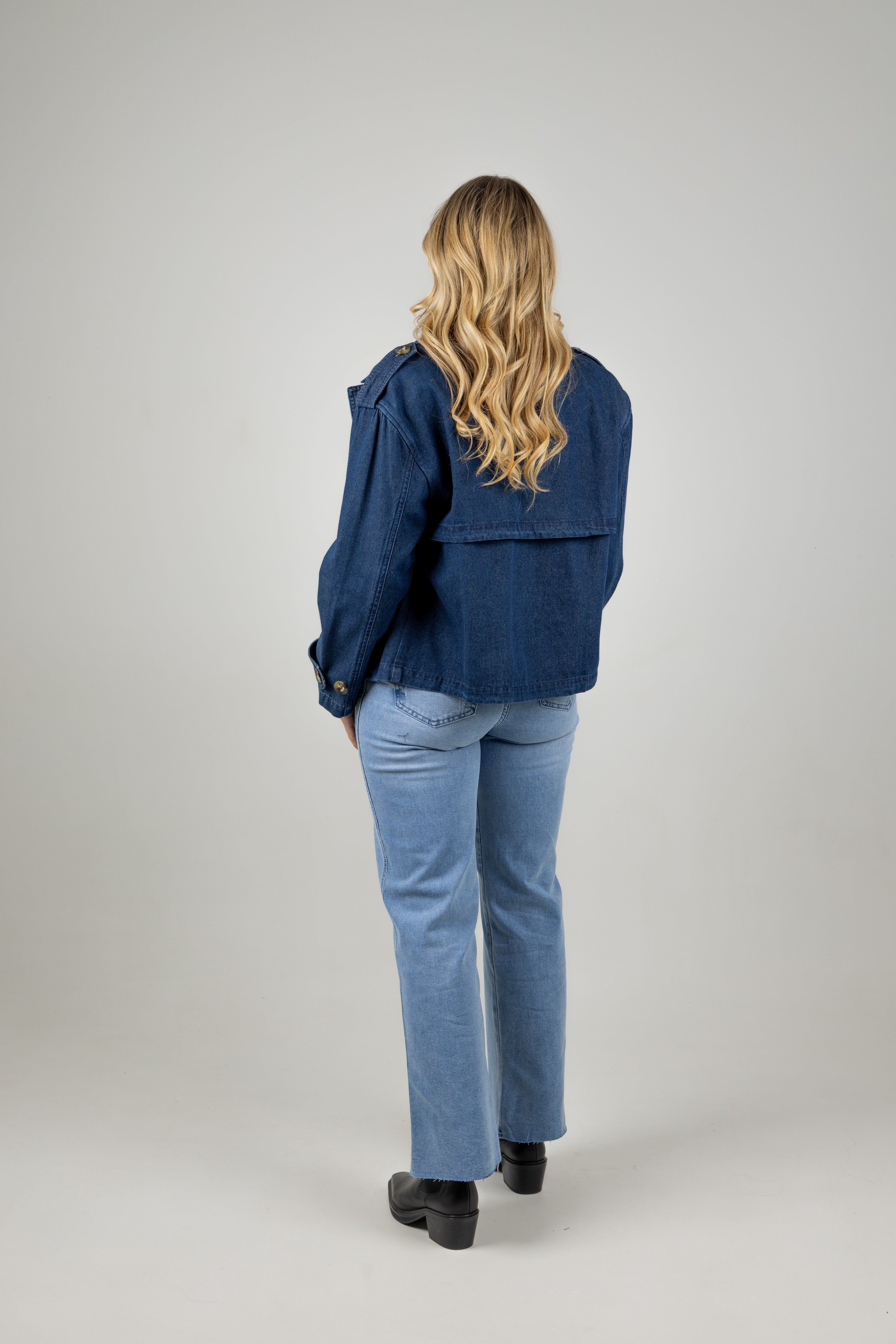 FREYA CROP TRENCH INDIGO