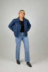 FREYA CROP TRENCH INDIGO