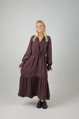 LACE MAXI DRESS CHOCOLATE PLUM